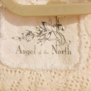 Anthropologie Sz L Open Long Tunic Cream Lace